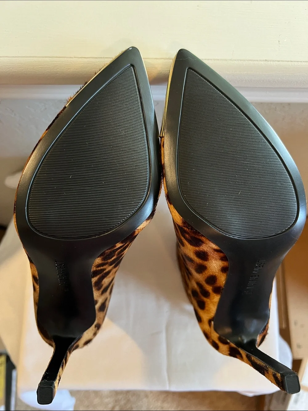 Leopard Print Pointed Toe Ankle Booties - Brown